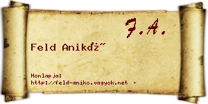 Feld Anikó névjegykártya
