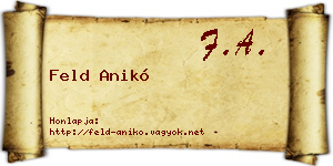 Feld Anikó névjegykártya